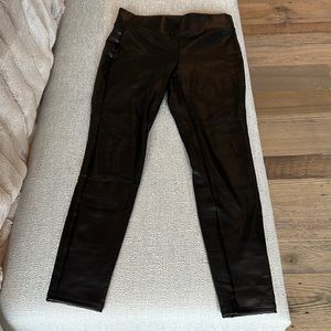 Loft black faux leather leggings xs petite
